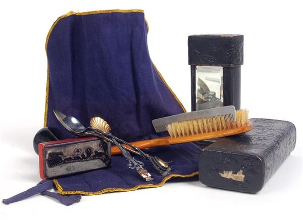 - James Naismith’s Personal Grooming Kit, Rubber Stamp and Souvenir Spoons