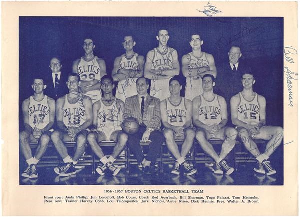 - 1956-57 Boston Celtics Vintage Team Signed Photograph