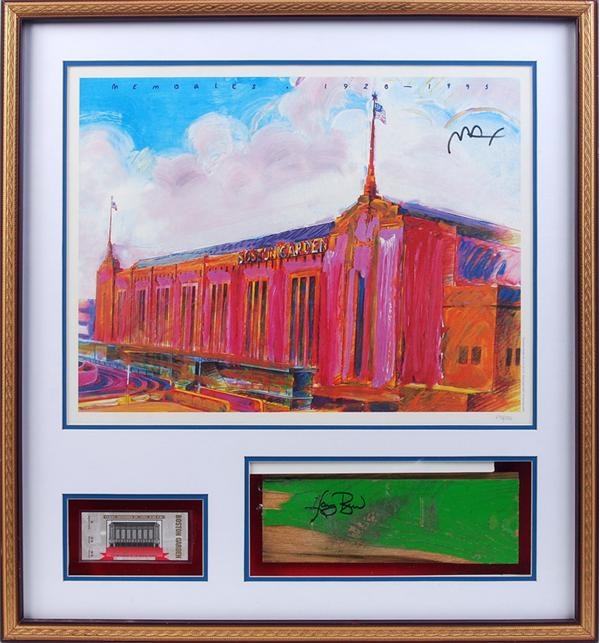 - Boston Garden Framed Display Signed by Larry Bird and Peter Max