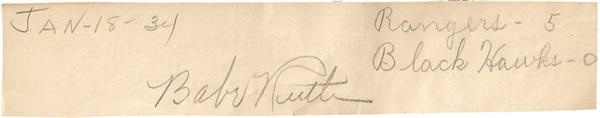 - Babe Ruth Signature (1934)