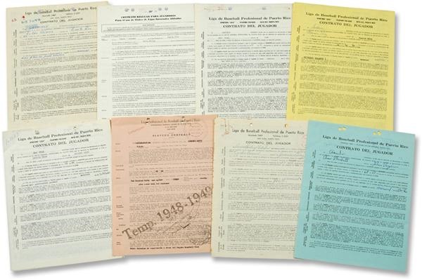 Baseball Memorabilia - Puerto Rican Winter League Contracts with Negro League and HOFers (21)