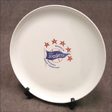 - 1952 Brooklyn Dodgers N.L. Championship Commemorative Plate (10" diam.)