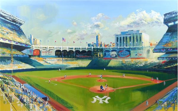 Originial Oil Painting of Yankee Stadium by Malcolm Farley