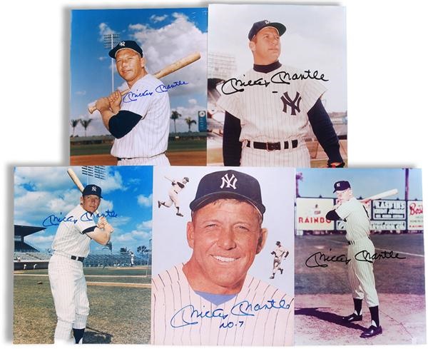 Mantle and Maris - Mickey Mantle Signed 8 x 10’’ Photographs (5)