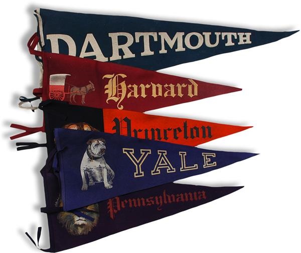 - 1910’s-1920’s High Quality College Football Pennants (5)