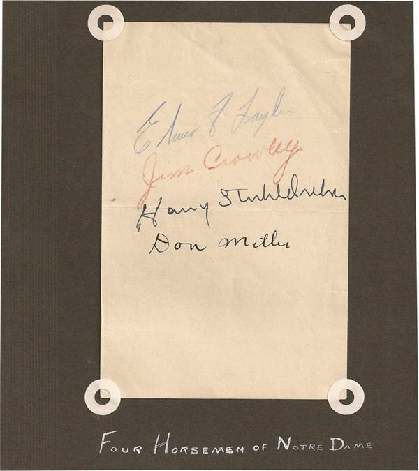 - Four Horseman of Notre Dame Signed Album Page