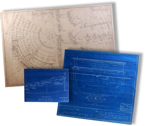 - Collection of Yankee Stadium Original Blue Print Drawings (30+)