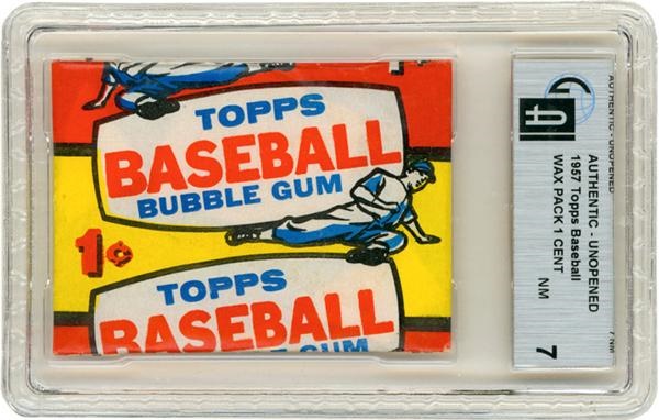 - 1957 Topps Baseball Card Wax Pack (NM 7)
