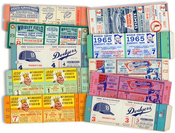 Ernie Davis - Collection of Full World Series and All-Star Game Tickets 1947-1965 (10)