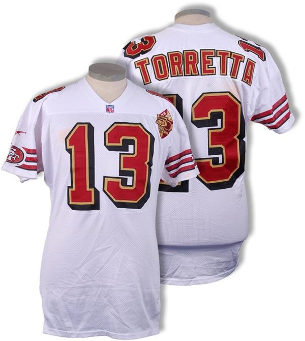 - 1996 Gino Torretta San Fransico 49ers Game Worn Jersey