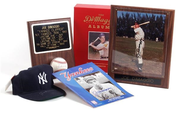 NY Yankees, Giants & Mets - Collection of Joe DiMaggio Signed Items (5)
