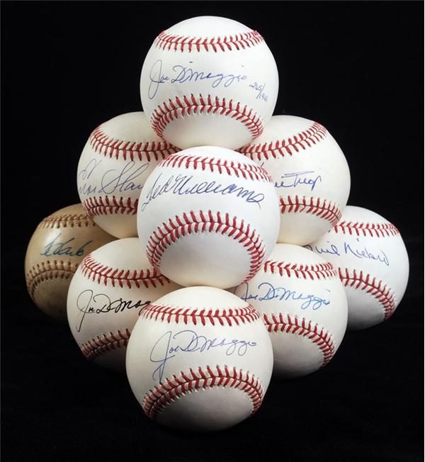 - Collection of Signed Baseballs Including Mantle, Mays, DiMaggio and Williams (27)