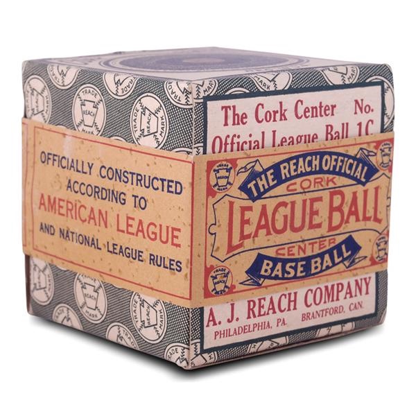 Ernie Davis - 1909 Reach Official League Baseball in Original Box