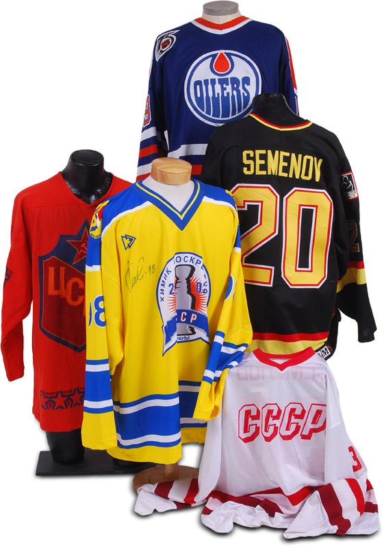 Anatoli Semenov Oilers, Canucks & International Game Worn Jersey Collection (5)