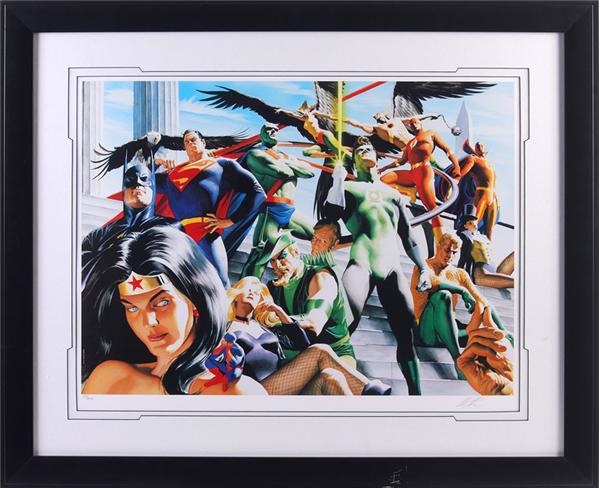 - “Arena of Superheroes” Lithograph Signed by Alex Ross