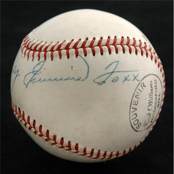 Baseball Autographs - Jimmie Foxx and Ted Williams Signed Baseball