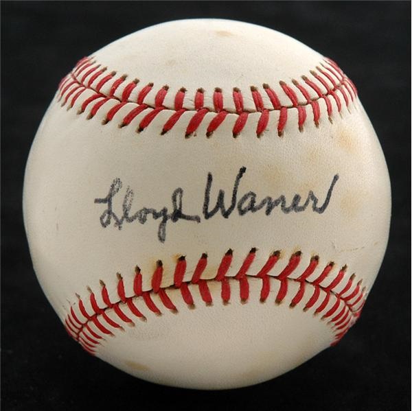 - Lloyd Waner Single Signed Baseball