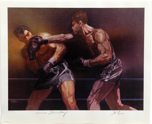 Muhammad Ali & Boxing - Large Group of Joe Louis vs. Max Schmeling Signed Prints (17)
