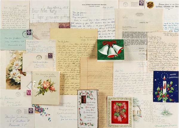Ernie Davis - Large Collection of Fan Mail and Cards Sent to Joe Jackson and Mrs. Joe Jackson (126)