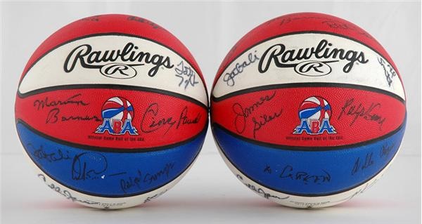 ABA Basketball Greats Reunion Multi-Signed Balls (2)