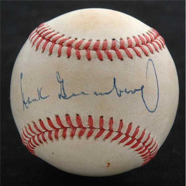 - Hank Greenberg Single Signed Baseball
