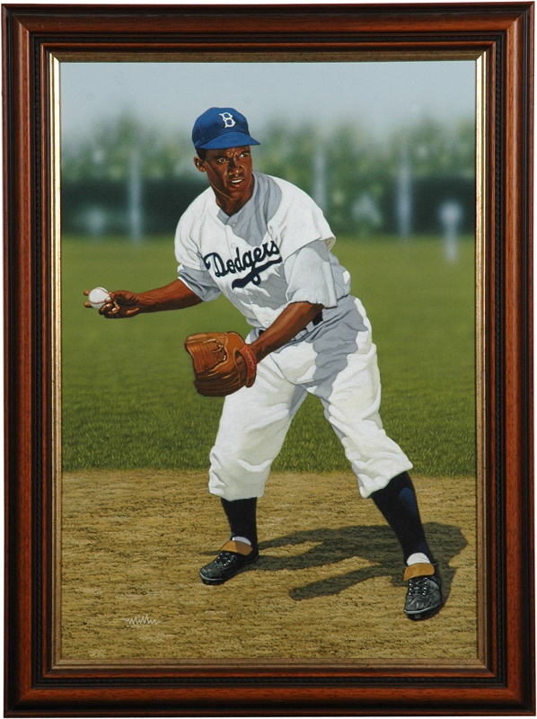 Jackie Robinson Painting by Arthur K Miller