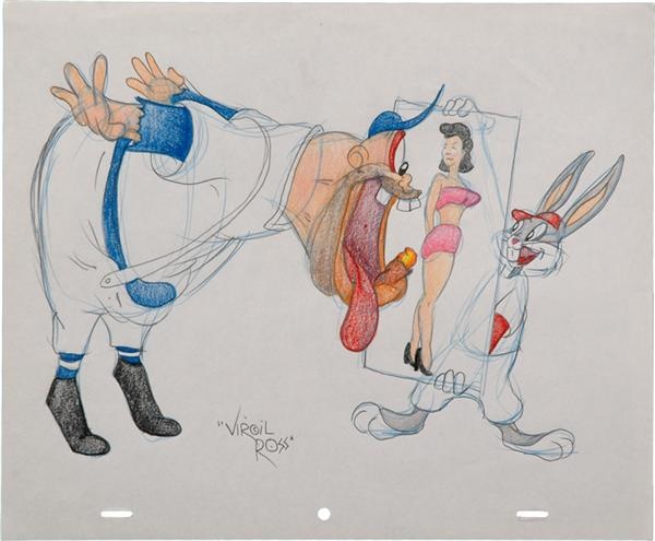 - Virgil Ross Originial Art from Baseball Bugs