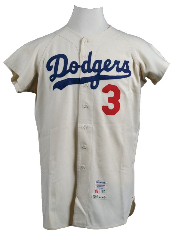 Baseball Equipment - 1965 Willie Davis Los Angeles Dodgers Game Worn Jersey