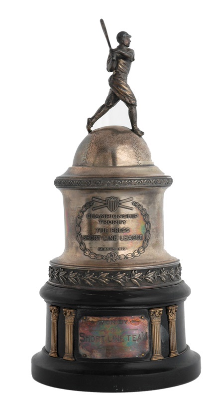 Ernie Davis - 1923 Dieges and Clust Figural Baseball Trophy