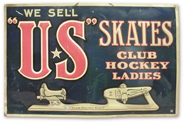 WHA - Circa 1905 Hockey Skates Advertising Sign (11x18")