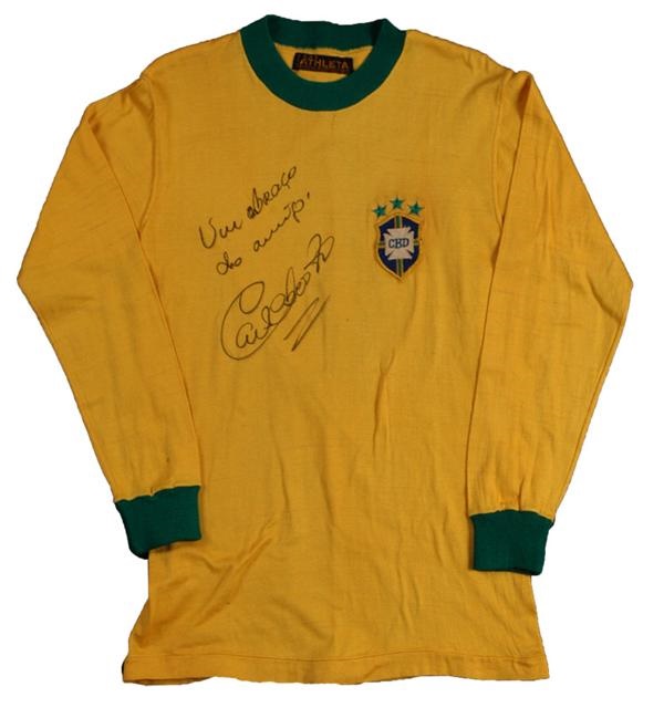- 1970's Carlos Alberto Torres Autographed Brazil Match Worn Jersey