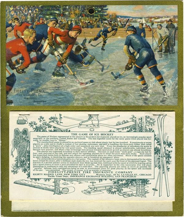 1919 Hockey Calendar by Griswald Tyng