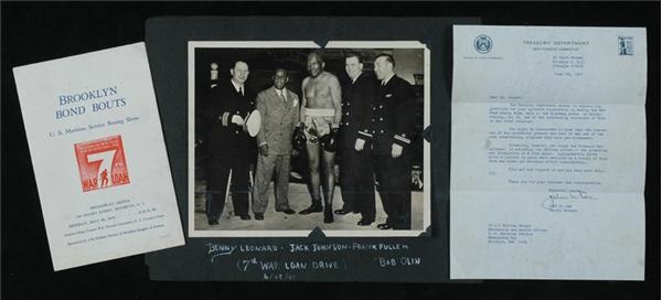 1945 Jack Johnson WWII Exhibition Photo and Program