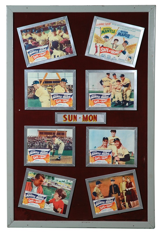 Mantle and Maris - 1962 "Safe at Home" Movie Theatre Lobby Card Display