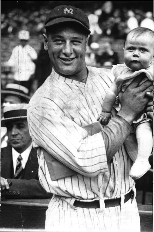 Babe Ruth and Lou Gehrig - Gehrig and Baby