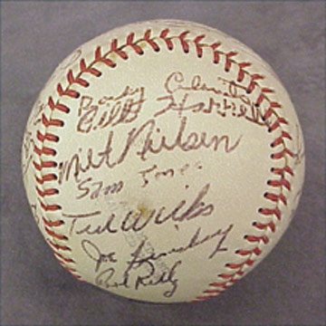 Baseball Autographs - Circa 1954 Reading Indians Team Signed Baseball with Colavito