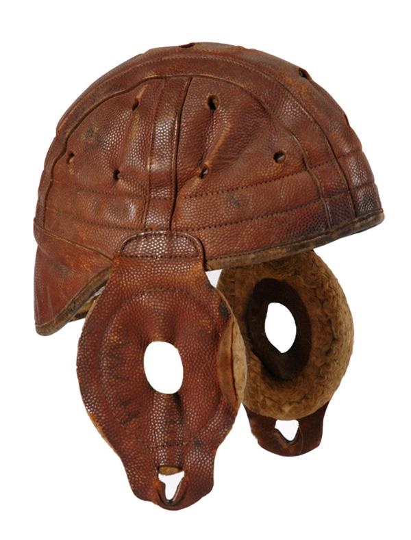 Football - 19th Century Leather Football Helmet