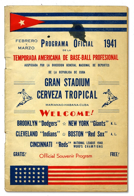 Baseball Memorabilia - 1941 Cuban Exhibition Game Program