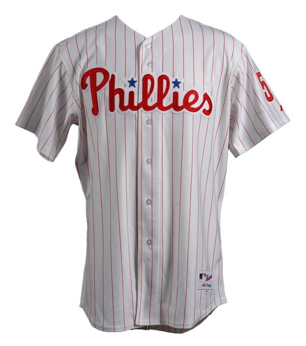 Baseball Equipment - 2008 Brad Lidge Philadelphia Phillies Game Worn Jersey