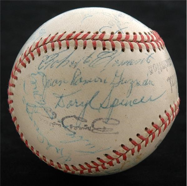 Clemente and Pittsburgh Pirates - 1955 Puerto Rican Baseball League Team Signed Baseball with Roberto Clemente