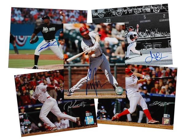 Large Lot of Signed Photos (310) Including 20 Jake Peavy and 20 Freddy Sanchez