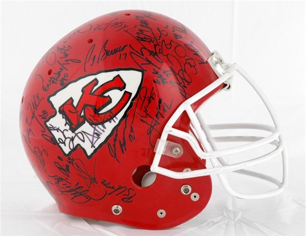 - 1990's KC Chiefs and New York Giants Signed Team Helmets