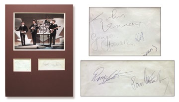 The Beatles - The Beatles Autograph Set (7.5x3", 4.75x3.40") Two cuts