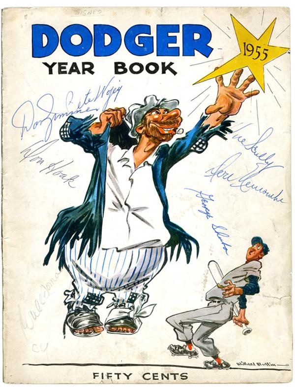 1955 Brooklyn Dodgers Team Signed Yearbook