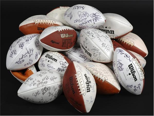 Large Collection of Signed Walter Camp All American Footballs (28)