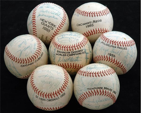Collection of 1955 National League Baseballs (7)