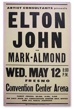 Concerts - 1971 Elton John Boxing Style Poster (14x22")