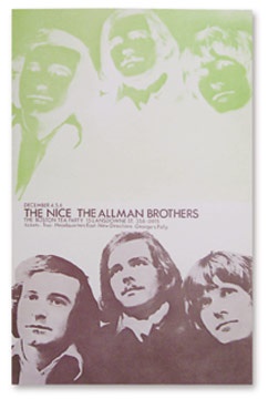 Concerts - 1969 Allman Brothers Boston Tea Party Poster (11x17")