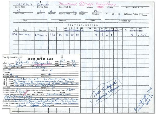 Clemente and Pittsburgh Pirates - 1954 Roberto Clemente Scouting Report (2)