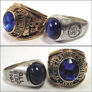 Baseball Awards - 1972 Lee Lacy Minor League & 1983 All-Star Rings